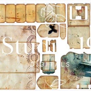 Vintage handgemachte Ephemera - 7 Seiten DIGITAL DATEI
