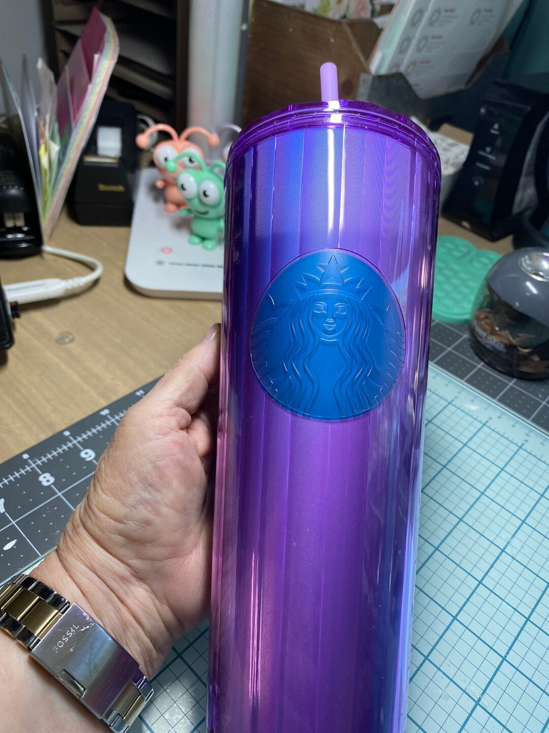 Starbucks Purple Cup 24 Oz Cold Cup. Purple Straw Limited Etsy