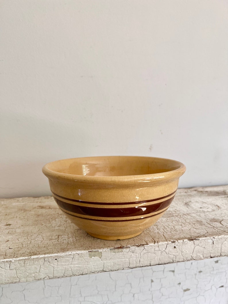 Small Striped Yellow Ware Bowl image 5