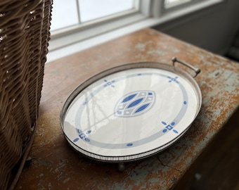 Vintage Ceramic and Metal Tray