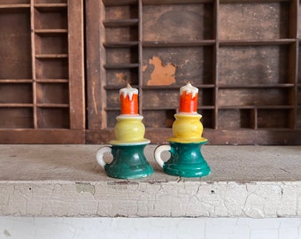 Vintage Candlestick Salt and Pepper Shakers