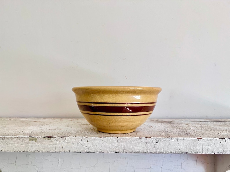 Small Striped Yellow Ware Bowl image 1