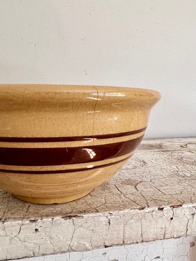 Small Striped Yellow Ware Bowl image 6