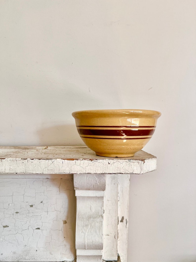 Small Striped Yellow Ware Bowl image 2