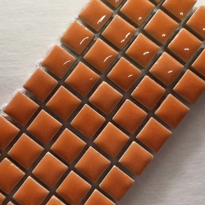 Orange Ceramic Mosaic Tiles - 10 mm - 3/8 inch - 50 Tiles - Mixed Media, Crafting and Art Supplies