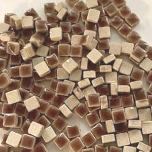 5 mm Brown Ceramic Mosaic Tiles - Tiny Tiles - 1 ounce bag - approximately 200 +/- tiles - Mixed Media, Crafting and Art Supplies