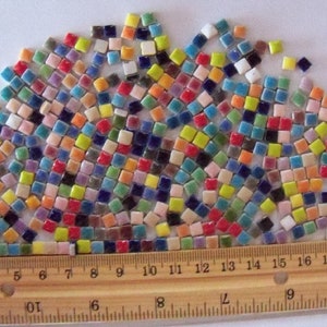 5 mm Tiny Micro Ceramic Mosaic Tile Pieces - Mixed Colors - 2 oz bag - approximately 400 tiles(+/-) - Art Craft Supplies - Mixed Media Art