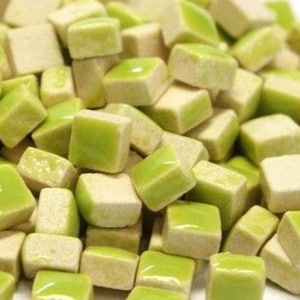 5 mm Kiwi Green Ceramic Mosaic Tiles - Micro Tiny Tiles - 1 ounce bag - approximately 200 +/- tiles - Mixed Media, Crafting Art Supply