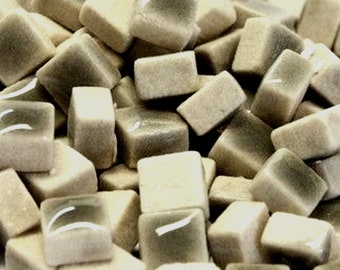 5 mm Medium Gray Ceramic Mosaic Tiles - Micro Tiny Tiles - 1 ounce bag - approximately 200 +/- tiles - Mixed Media, Crafting Art Supplies