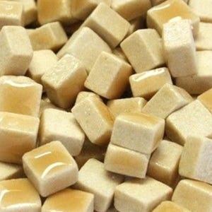 5 mm Light Sand Brown Ceramic Mosaic Tiles - Tiny Tiles - 1 ounce bag - approximately 200 +/- tiles - Mixed Media, Crafting and Art Supplies