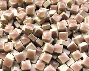 5 mm Taupe Ceramic Mosaic Tiles - Tiny Tiles - 1 ounce bag - approximately 200 +/- tiles - Mixed Media, Crafting and Art Supplies