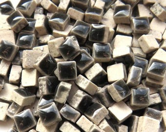 5 mm Charcoal Gray Ceramic Mosaic Tiles - Tiny Tiles - 1 ounce bag - approximately 200 +/- tiles - Mixed Media, Crafting and Art Supplies