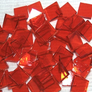 Red-Brown Opalescent Stained Glass Mosaic Tiles DTI 25 ct 3/4 inch 
