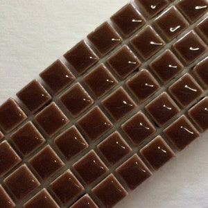 Dark Brown Ceramic Mosaic Tiles  - 10 mm - 3/8 inch - 50 Tiles - Mixed Media, Crafting and Art Supplies