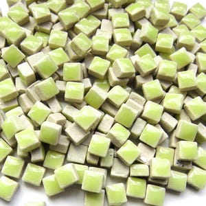5 mm Pale Green Ceramic Mosaic Tiles - Tiny  size - 1 oz bag - approximately 200 +/-  Mixed Media, Crafting and Art Supplies