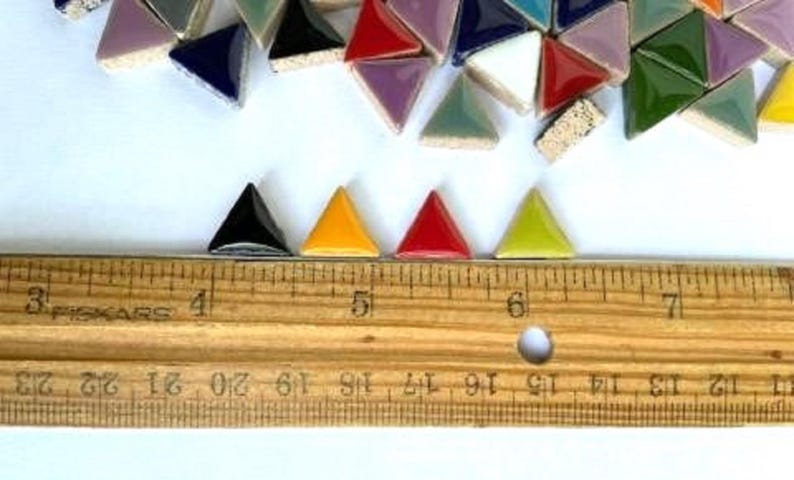 15 Mm Triangles Ceramic Mosaic Tile Pieces - 100 Tiles - Glossy - Mixed ...