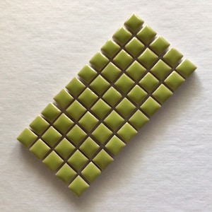 3/8 inch 50 Tiles Kiwi Green Ceramic Mosaic Tiles  - 10 mm - Mixed Media, Crafting and Art Supplies