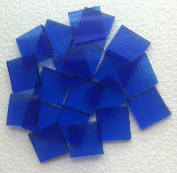 25 tiles 3//4 inch Spectrum Pale Blue White Stained Glass Mosaic Tiles