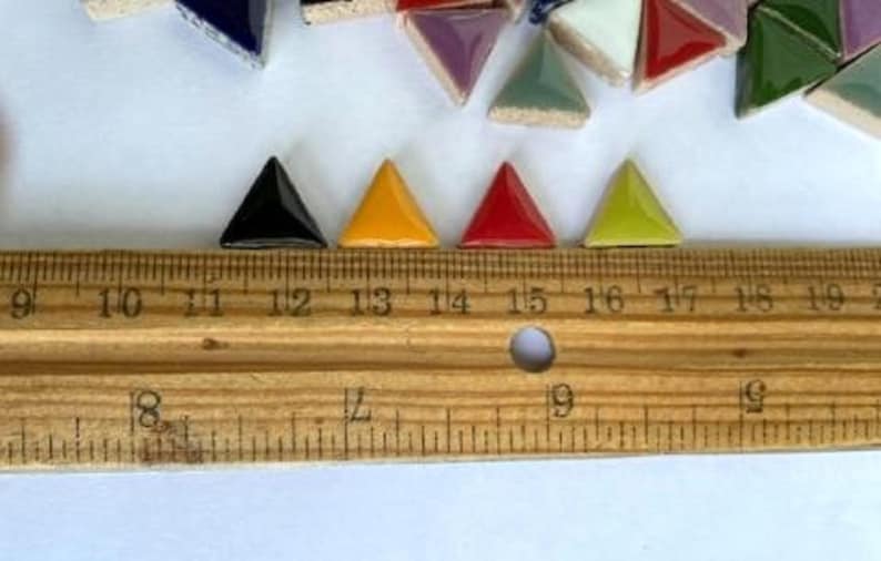 15 Mm Triangles Ceramic Mosaic Tile Pieces - 100 Tiles - Glossy - Mixed ...