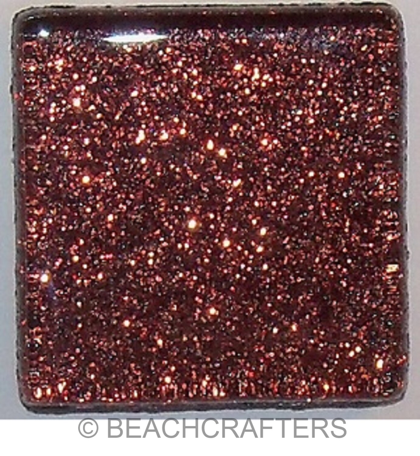 15 1 Inch Cocoa Brown Glitter Glass Mosaic Tiles