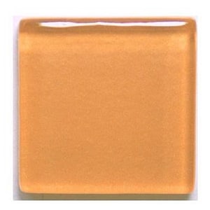 Light Orange Glass Mosaic Tile Pieces - 50 Tiles - 3/8 inch - Mixed Media Art and Craft Supplies