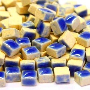 5 mm Electric Blue Ceramic Mosaic Tiles - Tiny  size - 1 oz bag - approximately 200 +/-  Mixed Media, Crafting and Art Supplies