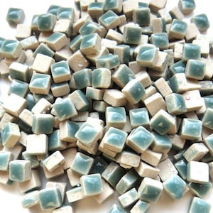5 mm Phthalo Green Ceramic Mosaic Tiles - Micro Tiny Tiles - 1 ounce bag - approximately 200 +/- tiles - Mixed Media, Crafting Art Supply