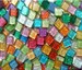 Glitter Glass Mosaic Tile Pieces - Mixed Assorted Colors - 100 tiles - 3/8 inch - Mixed Media Art and Craft Supplies 