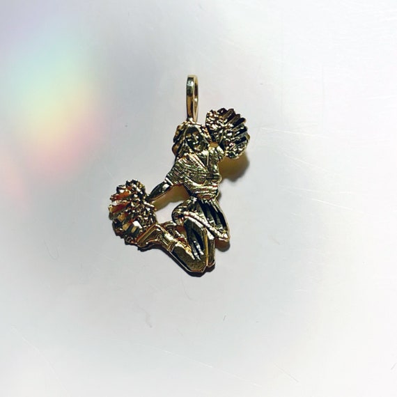 Cheerleader 14k Gold Charm Vintage Solid Gold Estat… Gem