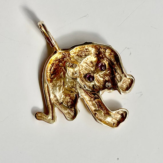14K Gold Tiger Pendant | Diamond | Lucky Amulet |… - image 2