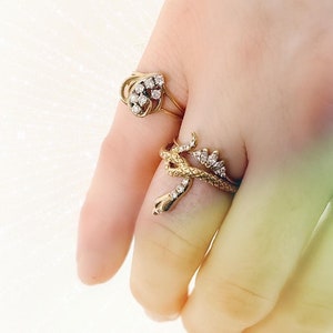 14k gold vintage diamond open heart ring