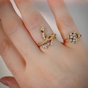 vintage heart ring 14k gold and diamonds