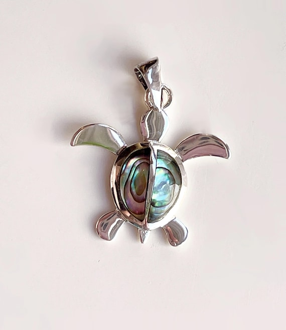 1990s Turtle Pendant | Sterling Silver Solid 925 … - image 1