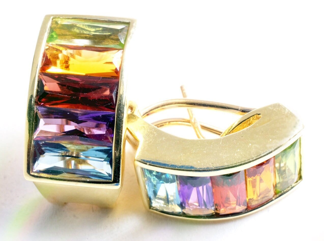 H. Stern Rainbow Collection Earrings 18k Yellow Gold 1980s 1990s Mixed ...