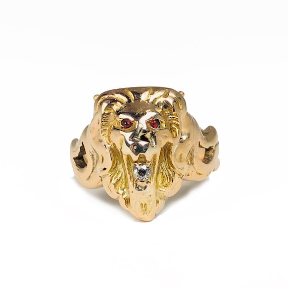 1900s Lion Head Poison Ring