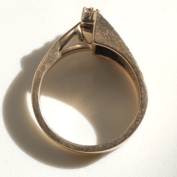 Mod Geometric Diamond Ring | 14k Solid Yellow Gol… - image 6