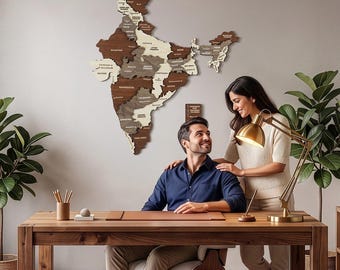 Wooden India Map Wall Art with Pins New Delhi Travel Souvenir 3D Home Office Decor Christmas Gift