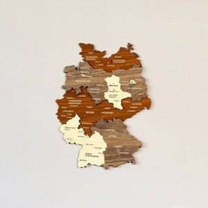 Hölzerne Deutschland Karte Wandkunst mit Pins Deutschland Reise Souvenir 3D Home Office Dekor 5