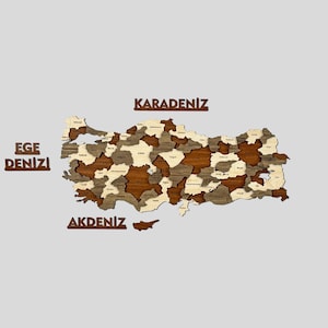 Décoration murale en bois avec carte de la Turquie, avec épingles, souvenir de voyage d'Istanbul, décoration de bureau à domicile 3D, cadeau du 5e anniversaire