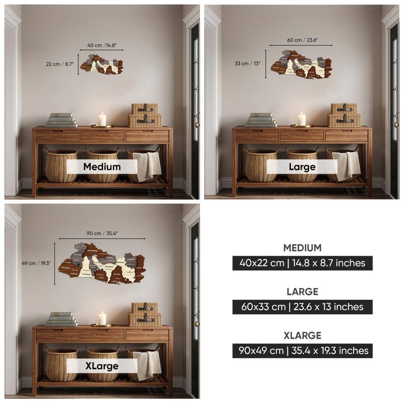 Wooden El Salvador Map Wall Art with Pins San Salvador Travel Souvenir 3D Home Office Decor 5th Anniversary Gift image 9