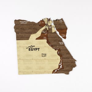 Hölzerne Ägypten Karte Wandkunst Landkarte Wanddekor für Haus, Küche oder Büro Reisegeschenk