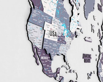 Wooden World Map Wall Art Push Pin Travel Map Home Decor Living Room Decor 5th Anniversary Gift For Husband Housewarming Gift