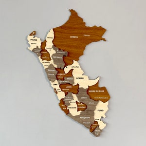 Carte du Pérou en bois, décoration murale avec épingles, souvenir de voyage à Lima, décoration de bureau à domicile 3D, cadeau du 5e anniversaire