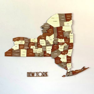 Décoration murale en bois de la carte de New York avec épingles Souvenir de voyage Manhattan 3D Décoration de bureau à domicile Cadeau de Noël
