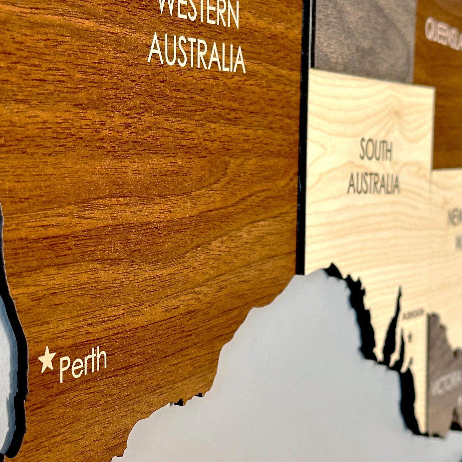 Wooden Australia Map Wall Art With Pins Sydney Travel Souvenir 3D Home ...