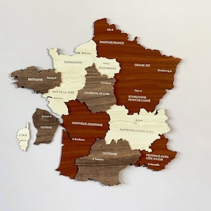 Décoration murale en bois avec carte de France avec épingles Paris voyage souvenir 3D décoration de bureau à domicile cadeau 5e anniversaire