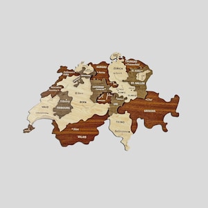 Hölzerne Schweiz Karte Wandkunst mit Pins Schweizer Reise Souvenir 3D Home Office Decor 5th Jubiläumsgeschenk