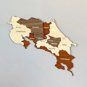 Hölzerne Costa Rica Karte Wandkunst mit Pins San Jose Reise Souvenir 3D Home Office Dekor 5