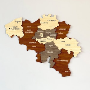 Hölzerne Belgien Karte Wandkunst mit Pins Brüssel Reise Souvenir 3D Home Office Dekor 5