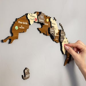 Wooden Cuba Map Wall Art with Pins Havana Travel Souvenir 3D Home Office Decor 5th Anniversary Gift